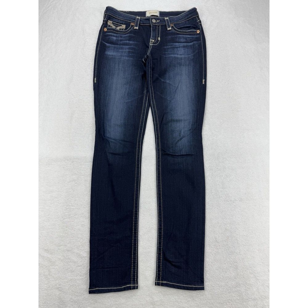 Big Star‎ Maddie Jeans Women 27 R Blue Straight Stretch Denim Heavy Stitch